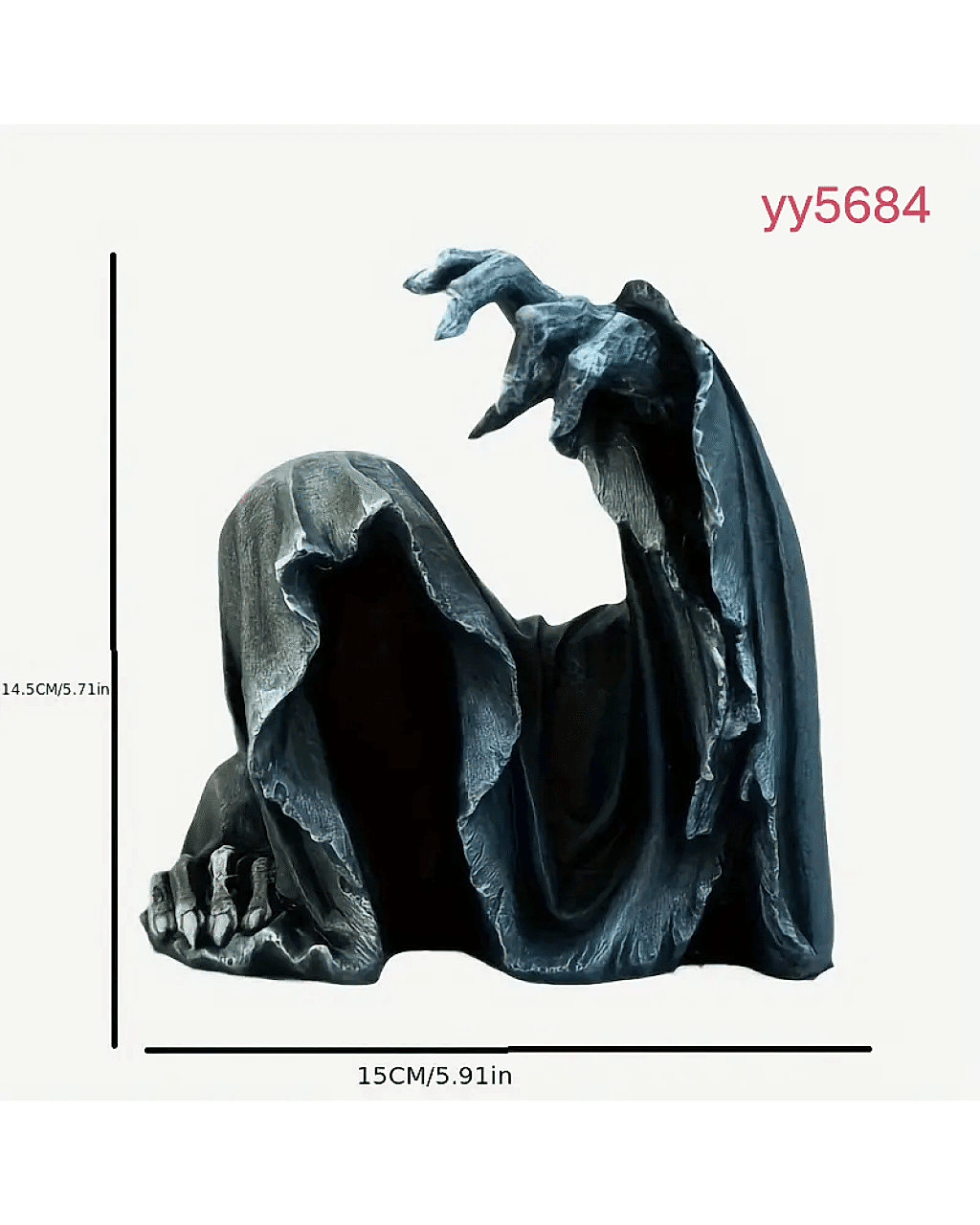 YY5684  Azrail Heykeli Büst Silikon Kalıp – Gotik ve Etkileyici Dekoratif Hediye!