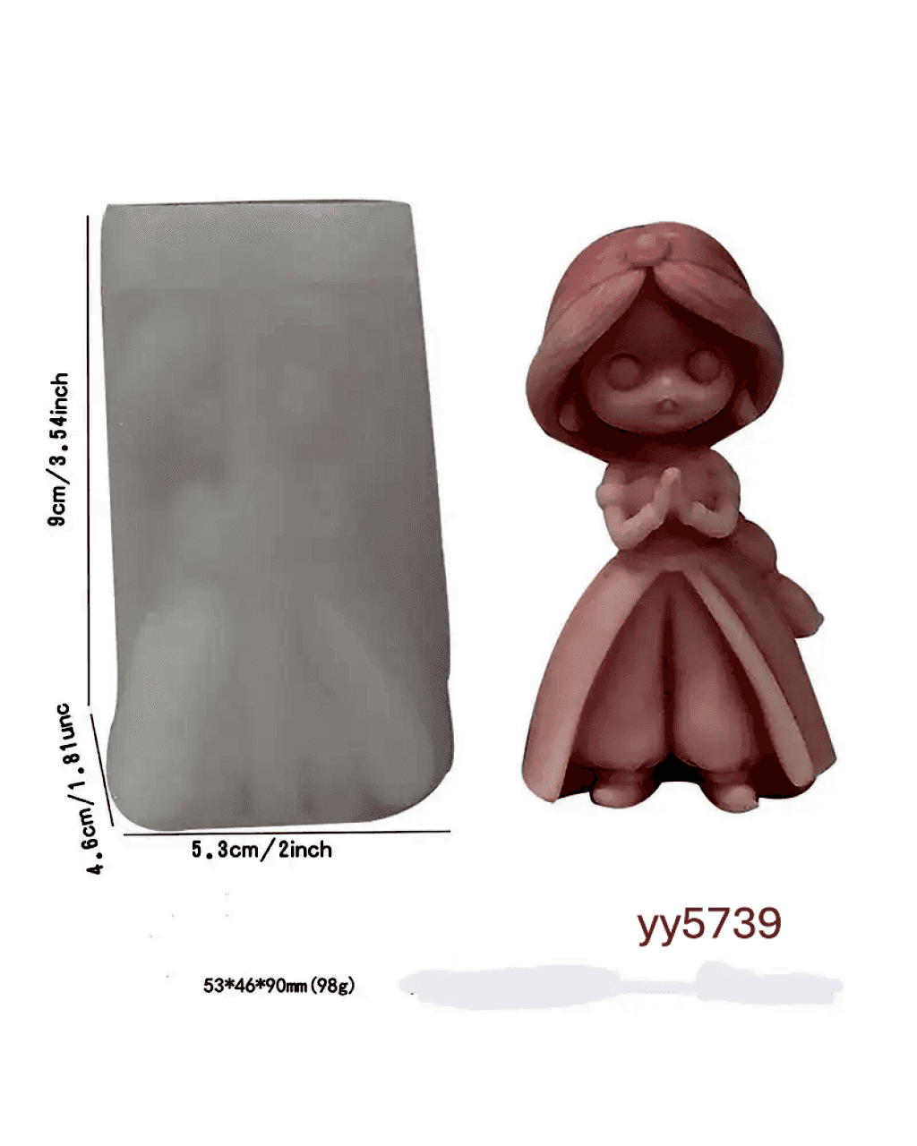  YY5739 Dua Eden Kız Figürü Silikon Kalıp • El Yapımı Biblo ve Mum Kalıbı • Anlamlı ve Dingin Dekoratif Tasarım!