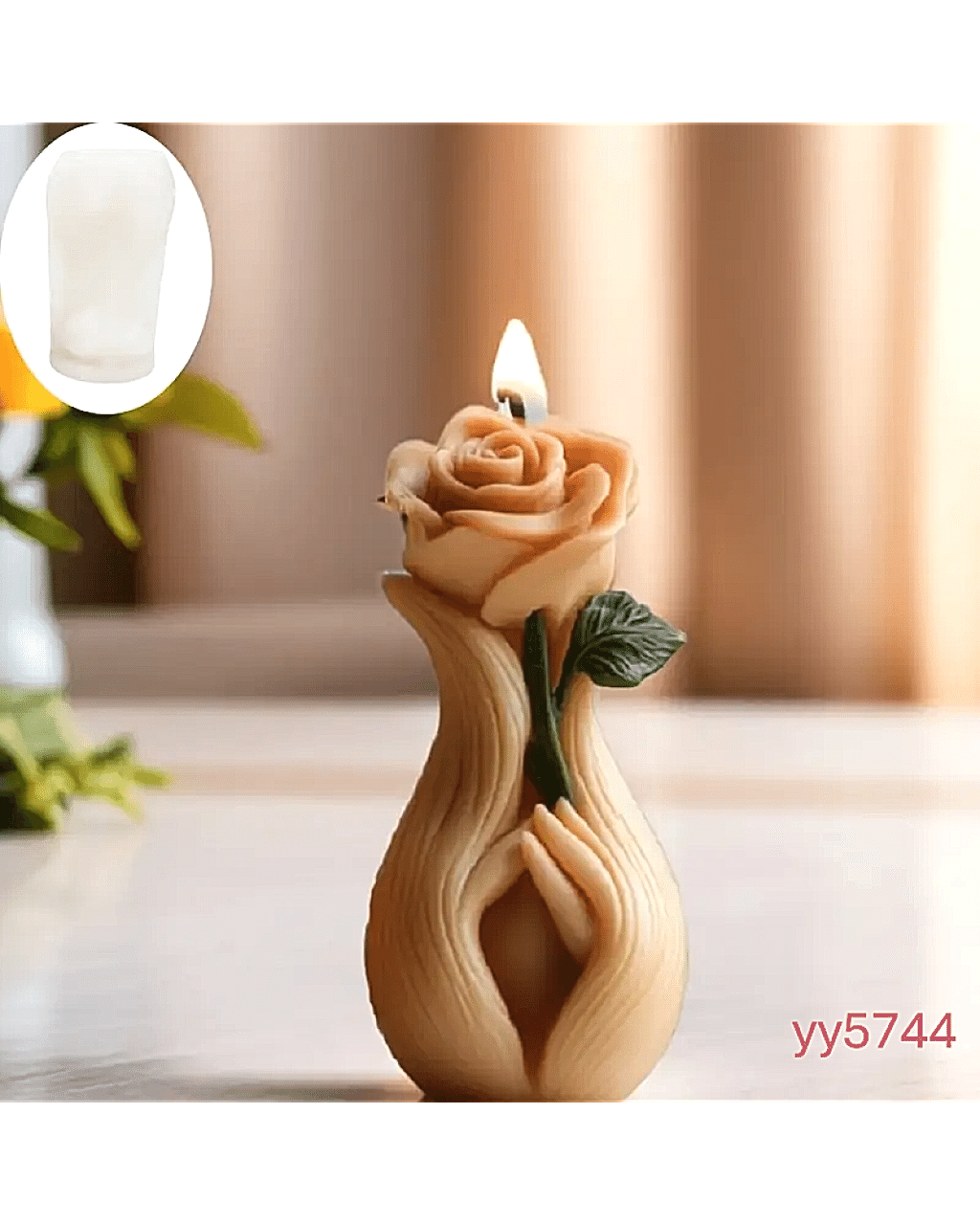  YY5744 Gül Figürlü Mum Silikon Kalıp - Zarif ve Şık Dekoratif Mum, Yaratıcı Hediye Seçeneği!