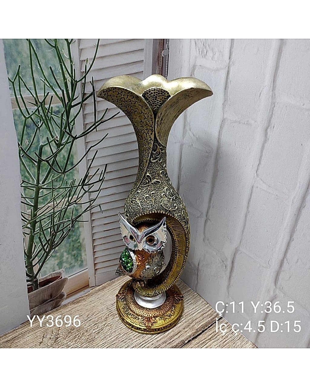 YY3696 BAYKUŞLU UZUN VAZO SİLİKON KALIP