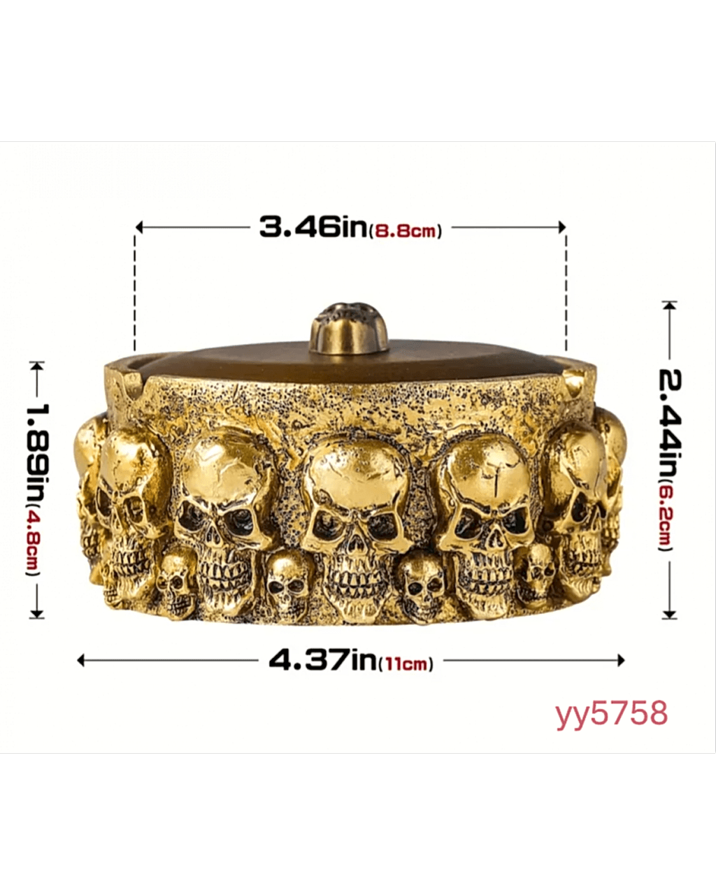  YY5758 Gotik Kafatası Figürlü Küllük ve Dekoratif Biblo - Yaratıcı ve Şık Tasarım, Farklı Hediye Seçeneği!