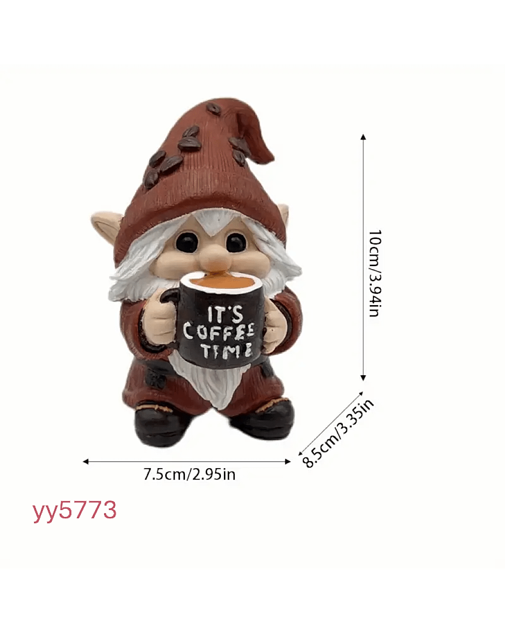  YY5773 Kahve Kupalı Cüce Biblo Silikon Kalıp • El Yapımı Dekoratif Obje Kalıbı • Hediye ve Koleksiyonluk Figür!