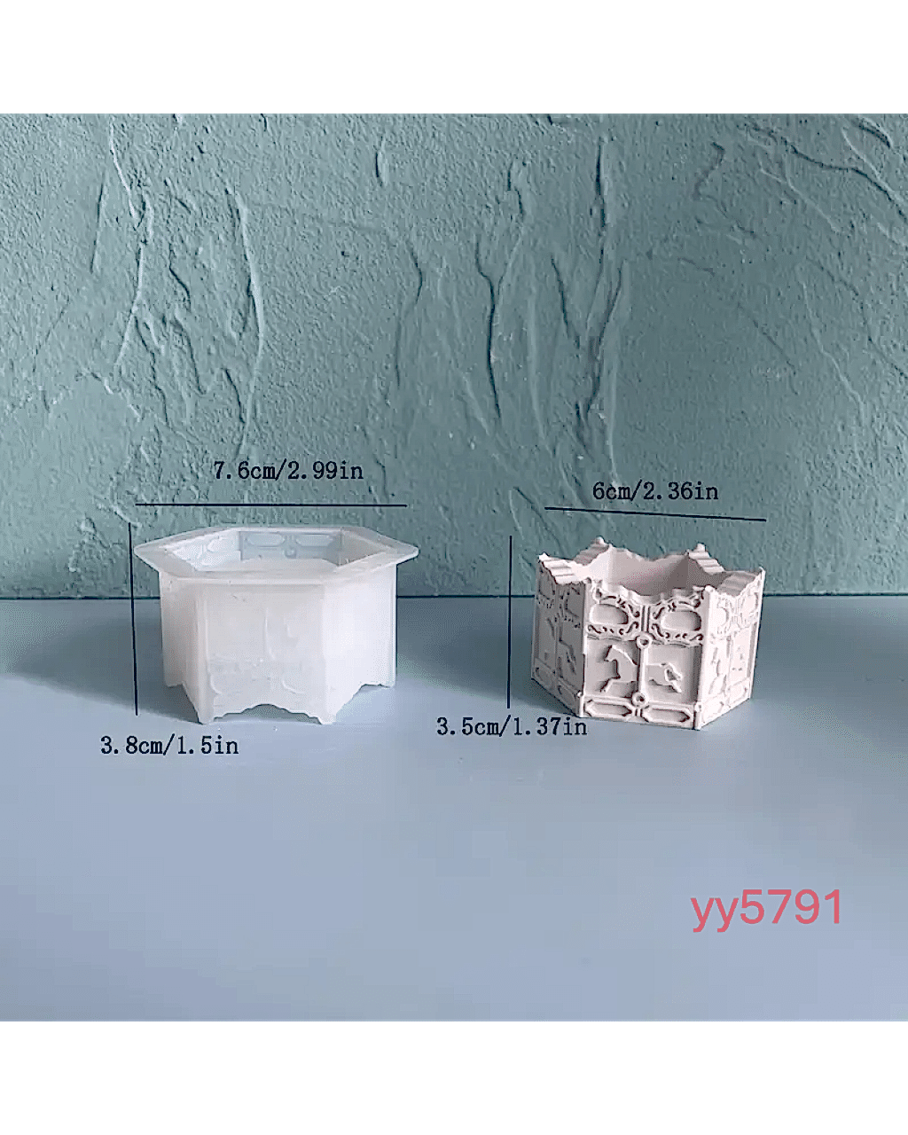  YY5791 Vintage Atlı Karınca Desenli Altıgen Mumluk Silikon Kalıp • El Yapımı Romantik Dekor ve Hediye Seçeneği!