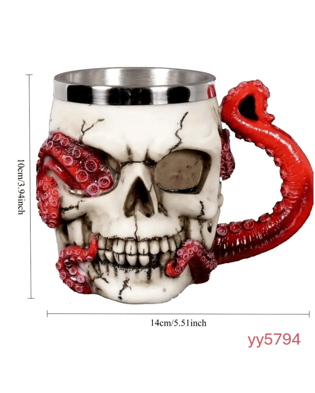  YY5794 Kafatası ve Ahtapot Figürlü Kupa Tasarımı Silikon Kalıp • El Yapımı Gotik Tasarım ve Anlamlı Hediye Seçeneği!