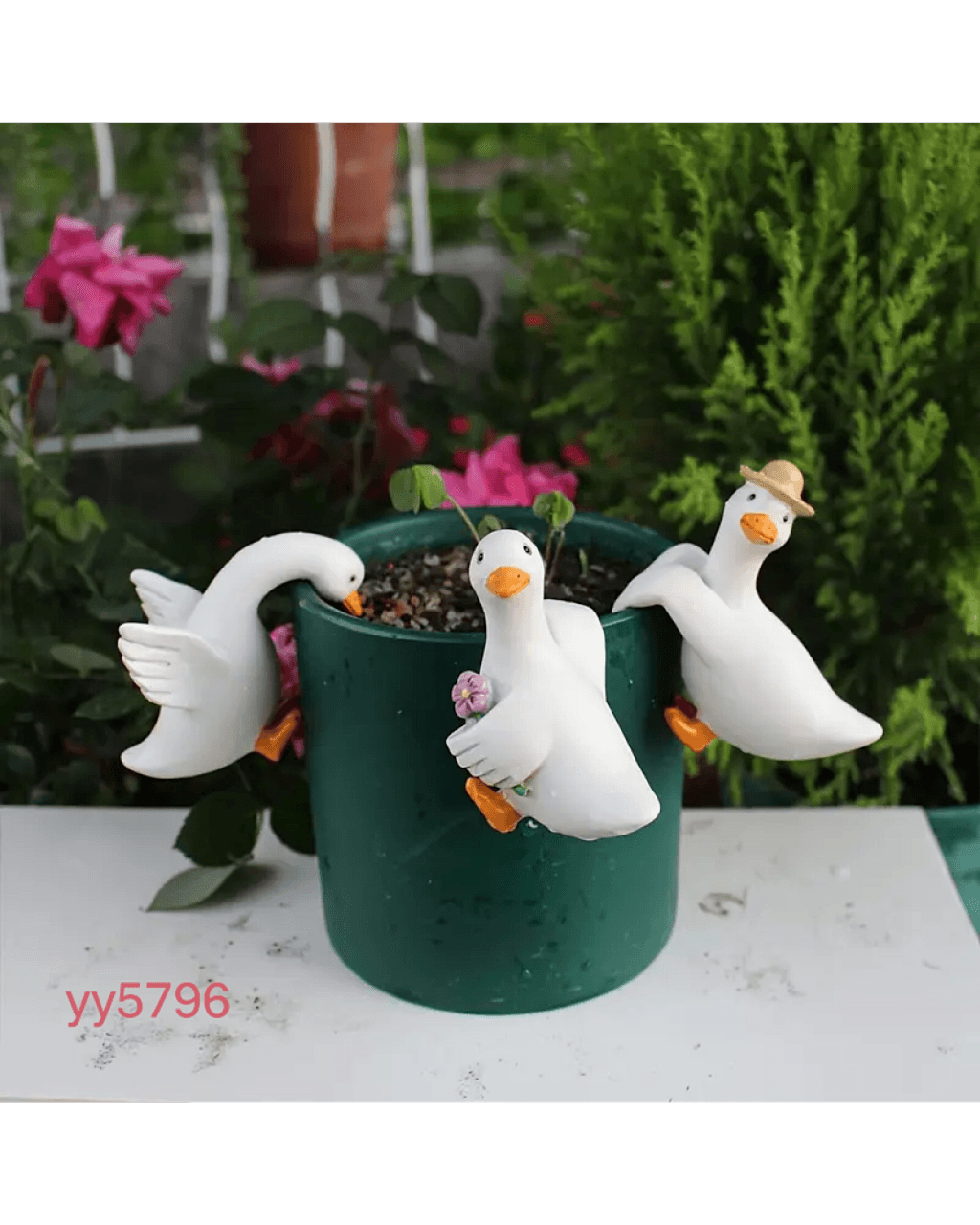  YY5796 Ördek Figürlü Saksı Süsü Silikon Kalıp • El Yapımı Bahçe Dekoru ve Hediye Seçeneği!
