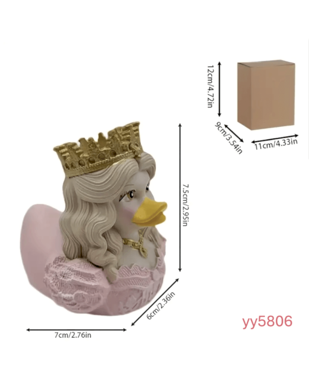  YY5806 Kraliçe Ördek Figürlü Dekoratif Biblo Silikon Kalıp • El Yapımı Eğlenceli Tasarım ve Özel Günler için Hediye Seçeneği!