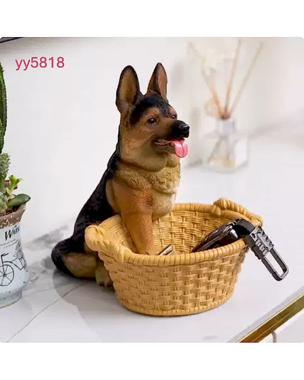  YY5818 Alman Çoban Köpeği Figürlü Sunumluk Silikon Kalıp • El Yapımı Dekoratif Organizer ve Özel Günler için Hediye Seçeneği!