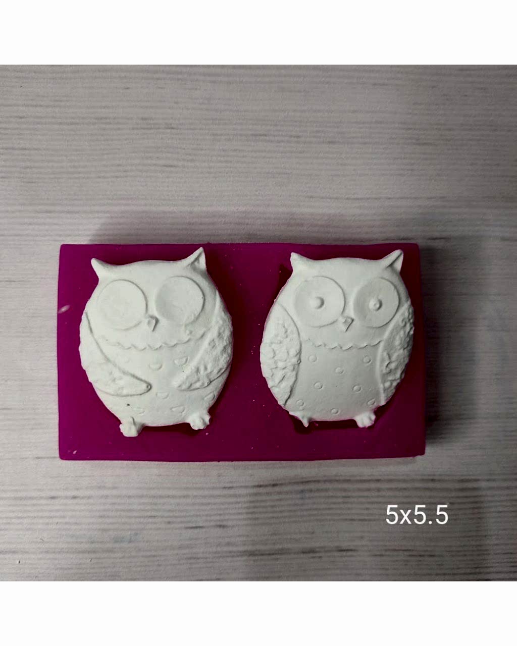YY0281-İkili Baykuş Silikon Kalıp-5x5,5cm