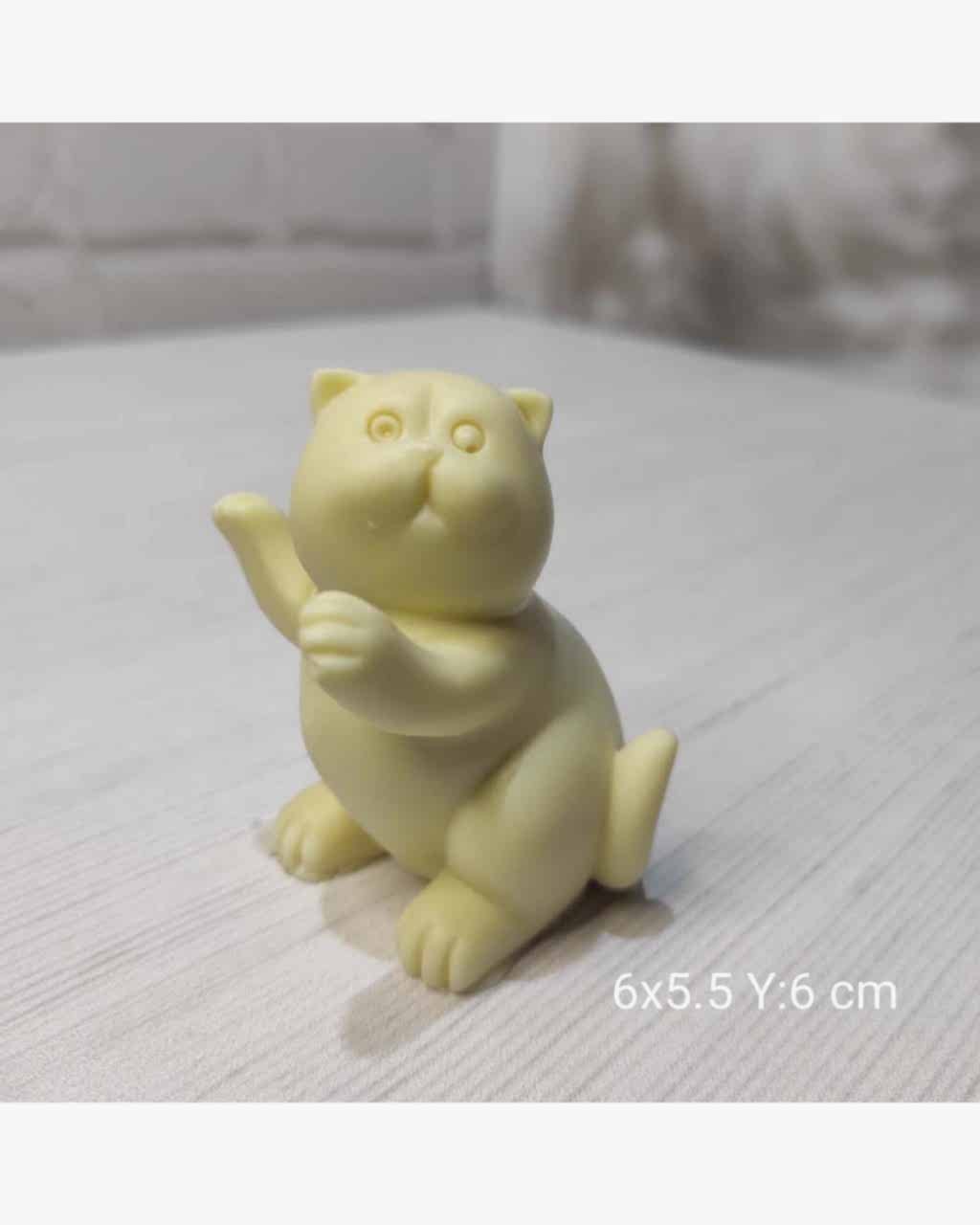 YY0856-Uzanan Kedi Biblo Silikon Kalıp