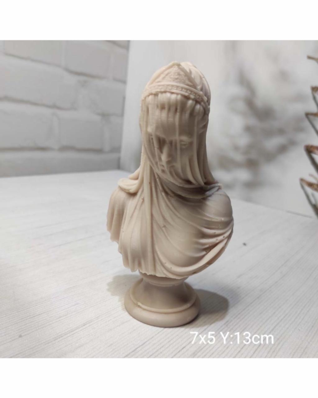 YY0970 Kaideli Tüllü Kadın Büst Biblo Silikon Kalıp: Zarif ve Şık Hediye Seçeneği!