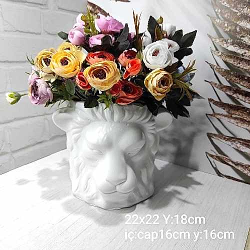 YY1256 Aslan Büst Saksı Silikon Kalıp – Güç ve Asaletin Şık Dekoratif Yansıması!