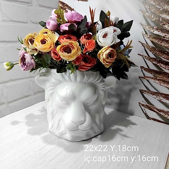 YY1256 Aslan Büst Saksı Silikon Kalıp – Güç ve Asaletin Şık Dekoratif Yansıması!