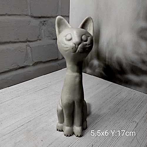 YY1257 Ayakta Duran Uzun Kedi Biblo Silikon Kalıp – Zarif ve Estetik Dekoratif Tasarım!