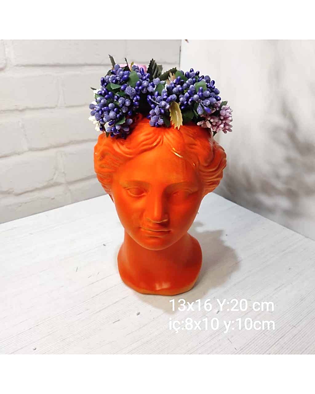 YY1327 Antik Büst Saksı Silikon Kalıp: Zarif ve Sanatsal Hediye Seçeneği!