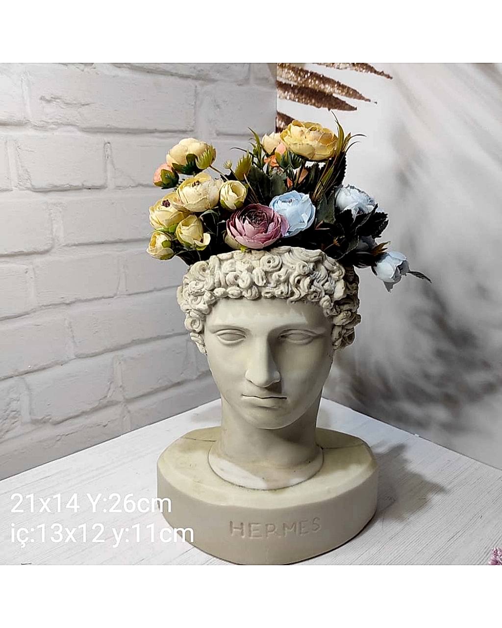 YY1390 Hermes Kaideli Büst Saksı Silikon Kalıp: Sanat ve Doğayı Buluşturan Anlamlı Hediye!