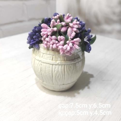 YY1599 Ahşap Dokulu Yuvarlak Saksı Silikon Kalıp – Doğal ve Şık Dekoratif Hediye!