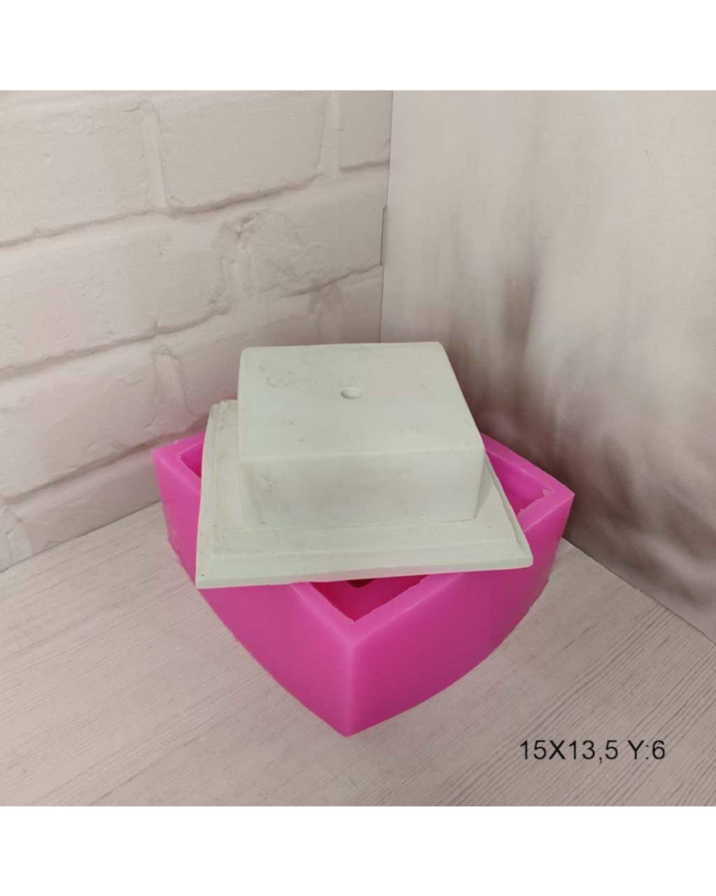 YY1920 Kare Kaideli Biblo Altlığı Silikon Kalıp • El Yapımı Büst ve Heykel Sunumları için Hediye Seçeneği!