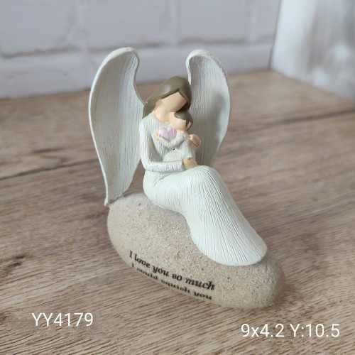 YY4179 TAŞ ÜZERİNDE OTURAN MELEK, ANNE KUCAGINDA ÇOCUK TUTAN BİBLO SİLİKON KALIP: ANNELER GÜNÜ'NDE ANLAMLI BİR HEDİYE!