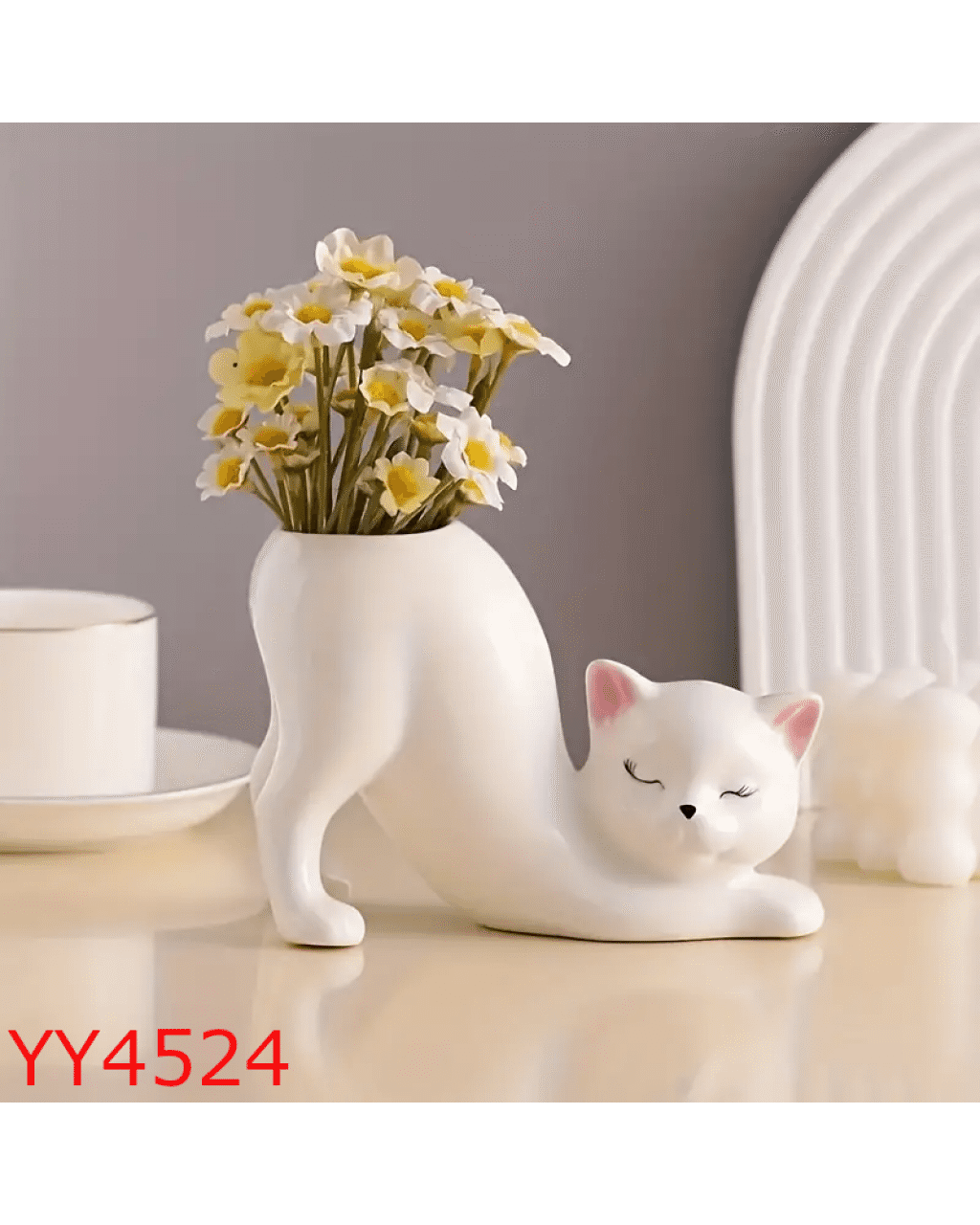  YY4524 Kedi Vazo Silikon Kalıp: Sevimli ve Anlamlı Hediye Seçeneği!