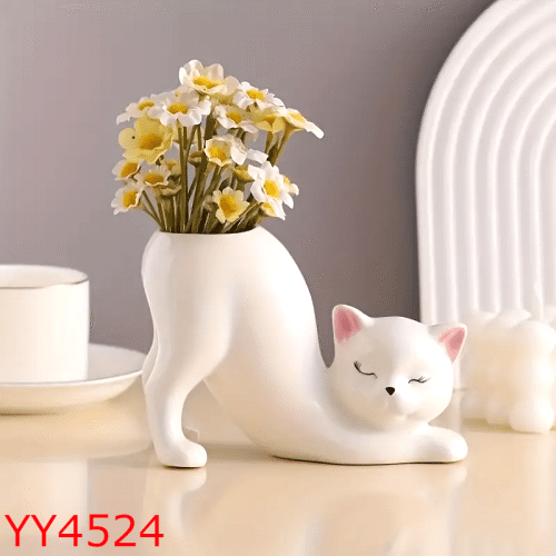  YY4524 Kedi Vazo Silikon Kalıp: Sevimli ve Anlamlı Hediye Seçeneği!