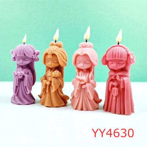 YY4630 4'lü Kızlar Mum Biblo Silikon Kalıp: Sevimli ve Anlamlı Hediye Seçeneği!