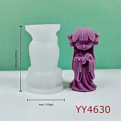 YY4630 4'lü Kızlar Mum Biblo Silikon Kalıp: Sevimli ve Anlamlı Hediye Seçeneği!