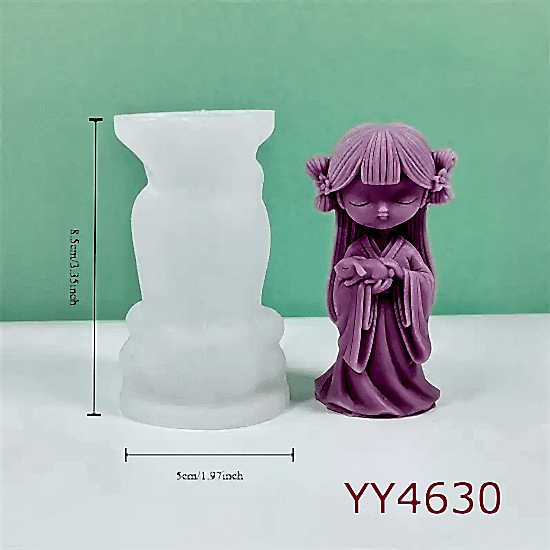 YY4630 4'lü Kızlar Mum Biblo Silikon Kalıp: Sevimli ve Anlamlı Hediye Seçeneği!